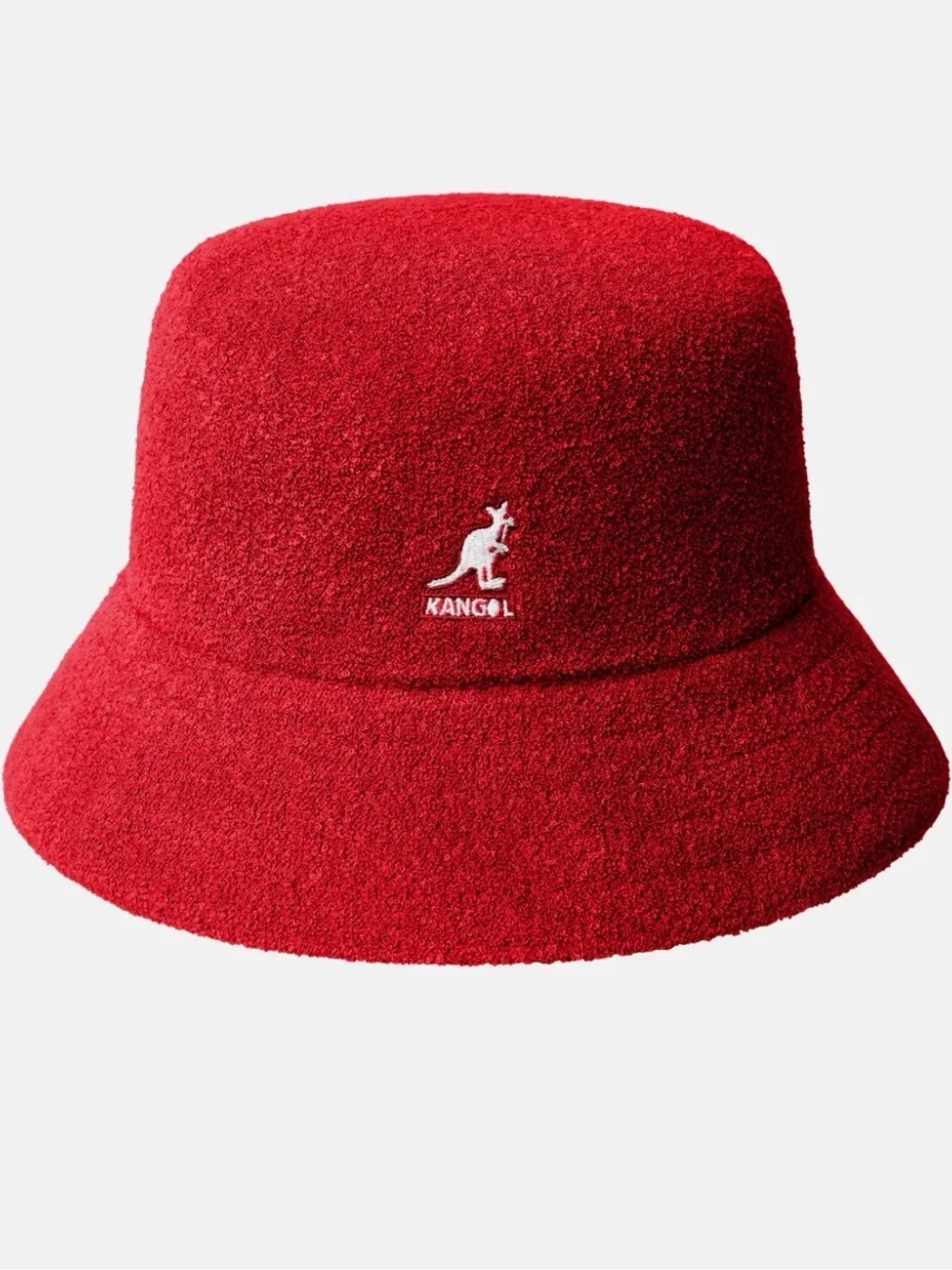 Kangol Red Terrycloth Bermuda Bucket Hat with White Logo S/M